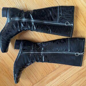 Aquatalia Patent Leather Boots Size 10